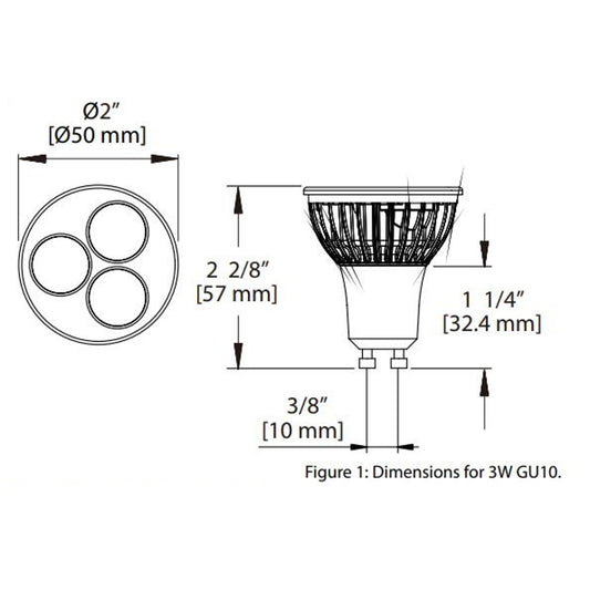 Lámpara Led Ledion Gu5.3 3w 3000k Aro Blanco 38°