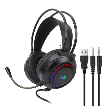 Auricular Miccell Gamer Stereo RGB 3.5 x2 + USB