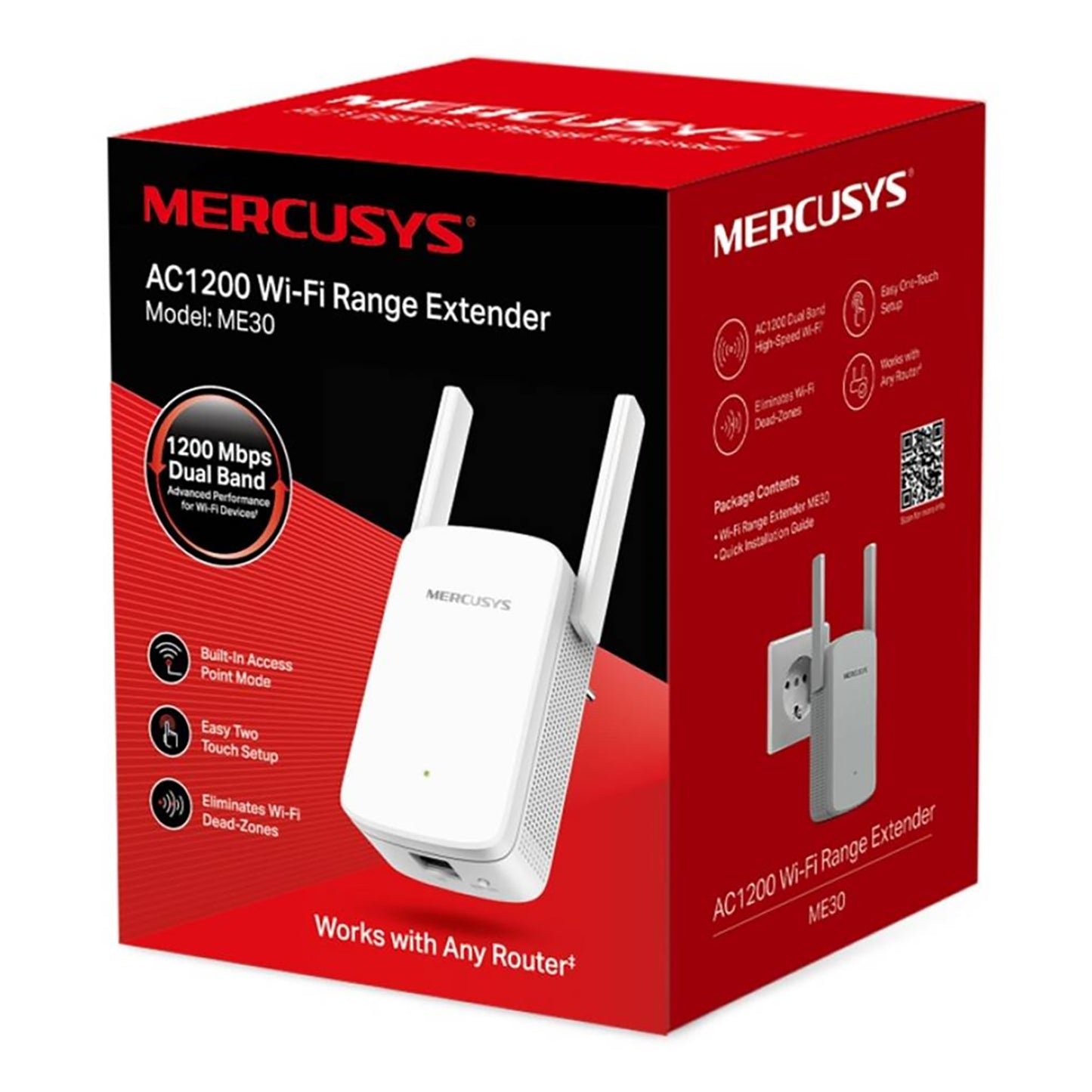 Extensor de Red Mercusys Me30 Wifi 5 De Doble Banda Ac1200