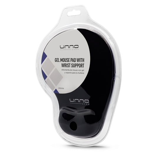 Mouse Pad Con Gel Unno Mp6001bk Antideslizante 229x190mm