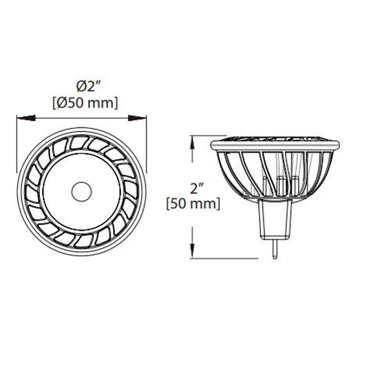 Lámpara Led Ledion Gu5.3 6w 2800k Aro Blanco 55°