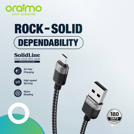 Cable De Datos Oraimo Solidline Usb - Micro Usb 2A 1m