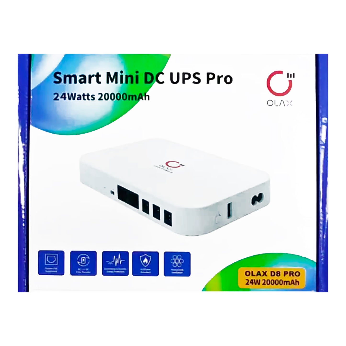 Smart Mini DC UPS Olax D8 Pro 24w Rj45 20000mah