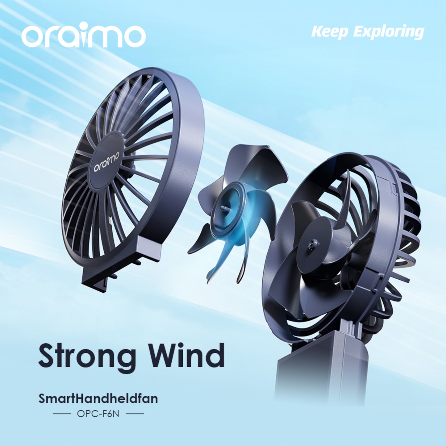 Ventilador de Mano Portátil Oraimo Opcf6n 4 Velocidades