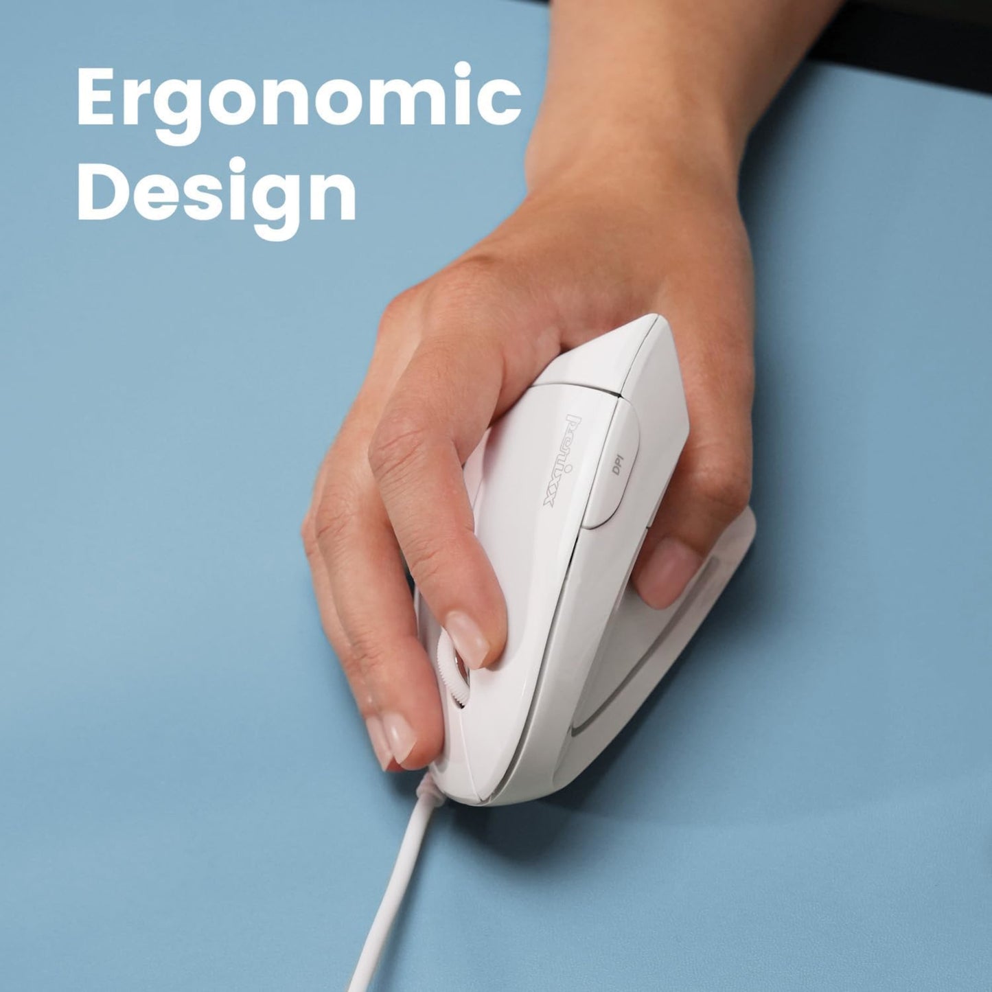 Mouse Diestro Ergonómico Usb Perixx 513 Blanco