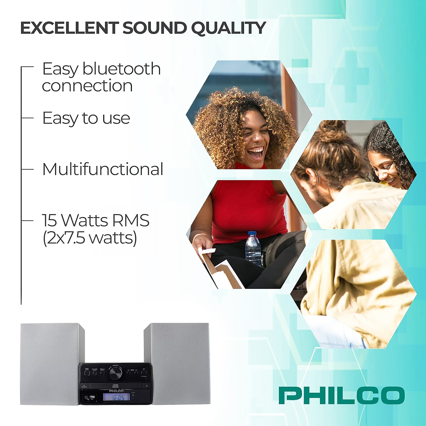 Sistema de Sonido Philco PES3515 BT 15W Estéreo CD-R/RW FM