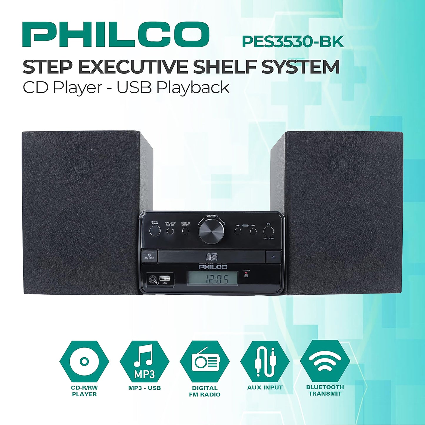 Sistema de Sonido Philco PES3530 BT 30W Estéreo CD-R/RW FM
