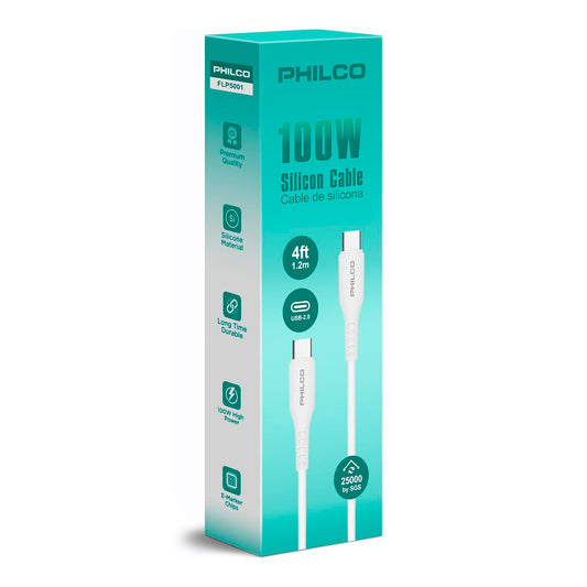 Cable Usb C - Usb C Philco 100w 10gbps 1,2m