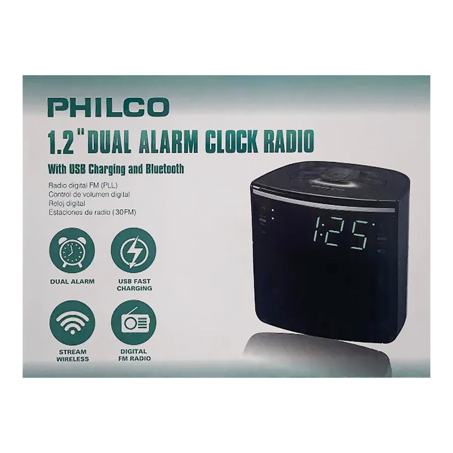 Radio Reloj Philco Par3120-bt Alarma Dual Snooze FM