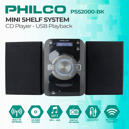 Micro Sistema Philco Pss2000-bk 15w Estéreo BT FM CD MP3