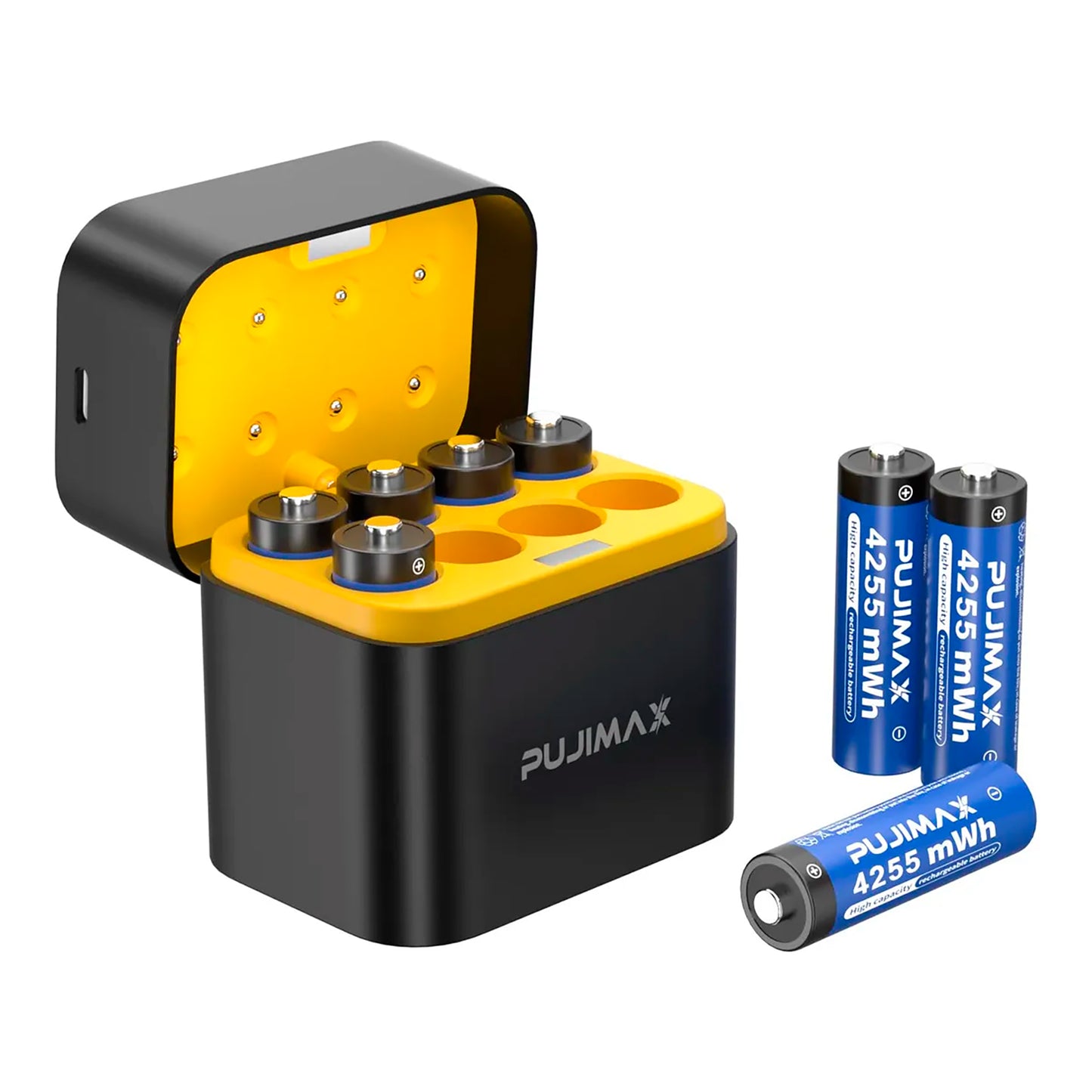 Cargador Pujimax Para 8 Pilas AA + 8 Pilas AA 1,5v Litio 4255mwh