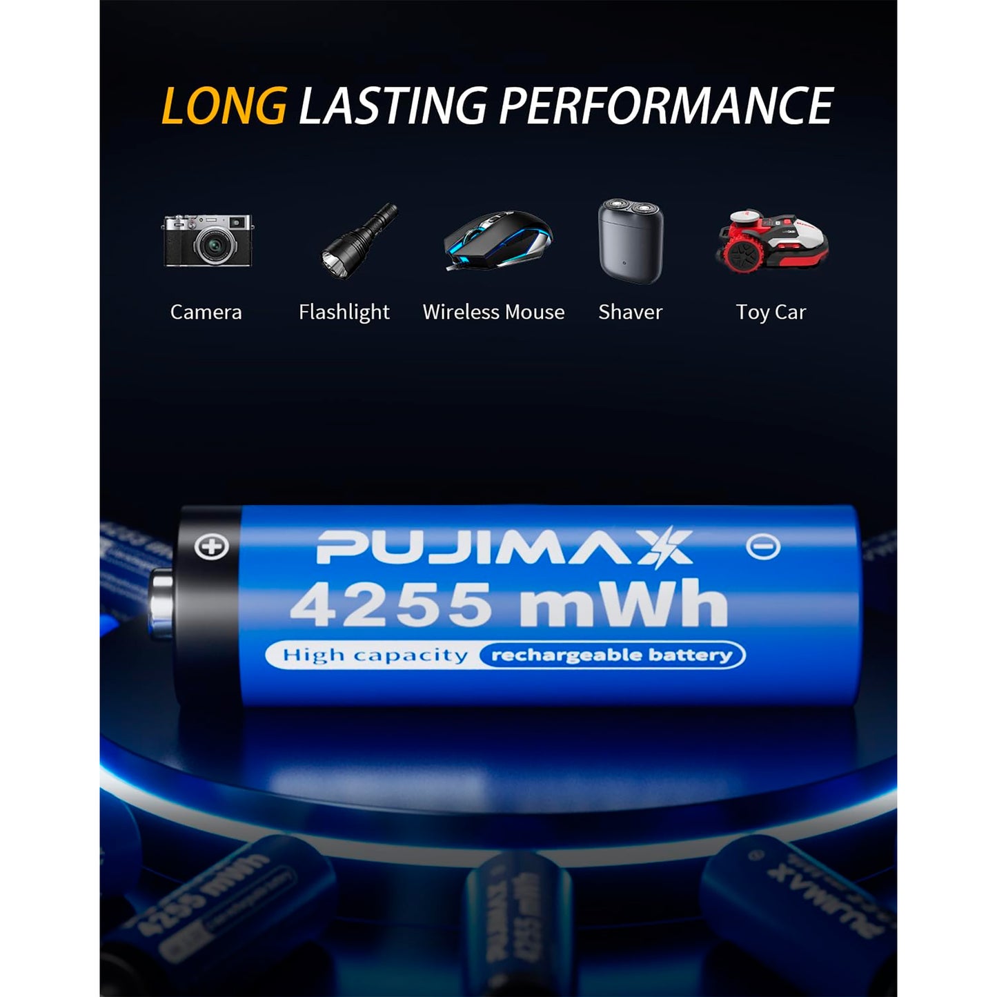 Cargador Pujimax Para 8 Pilas AA + 8 Pilas AA 1,5v Litio 4255mwh