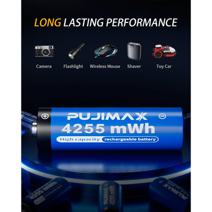 Cargador Pujimax Para 8 Pilas AA + 8 Pilas AA 1,5v Litio 4255mwh