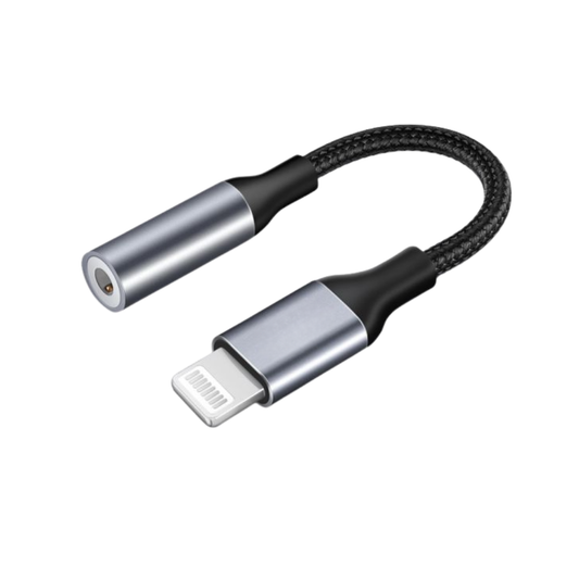 Adaptador MICCELL AUX04 Aluminio 0,15m 3,5mm a Lightning