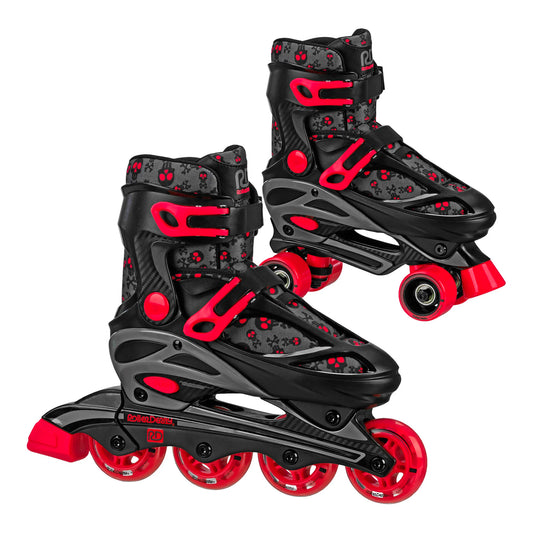 Patines 2en1 Ajustables Para Niños Roller Derby Sprinter Talle 3-6 Rojo