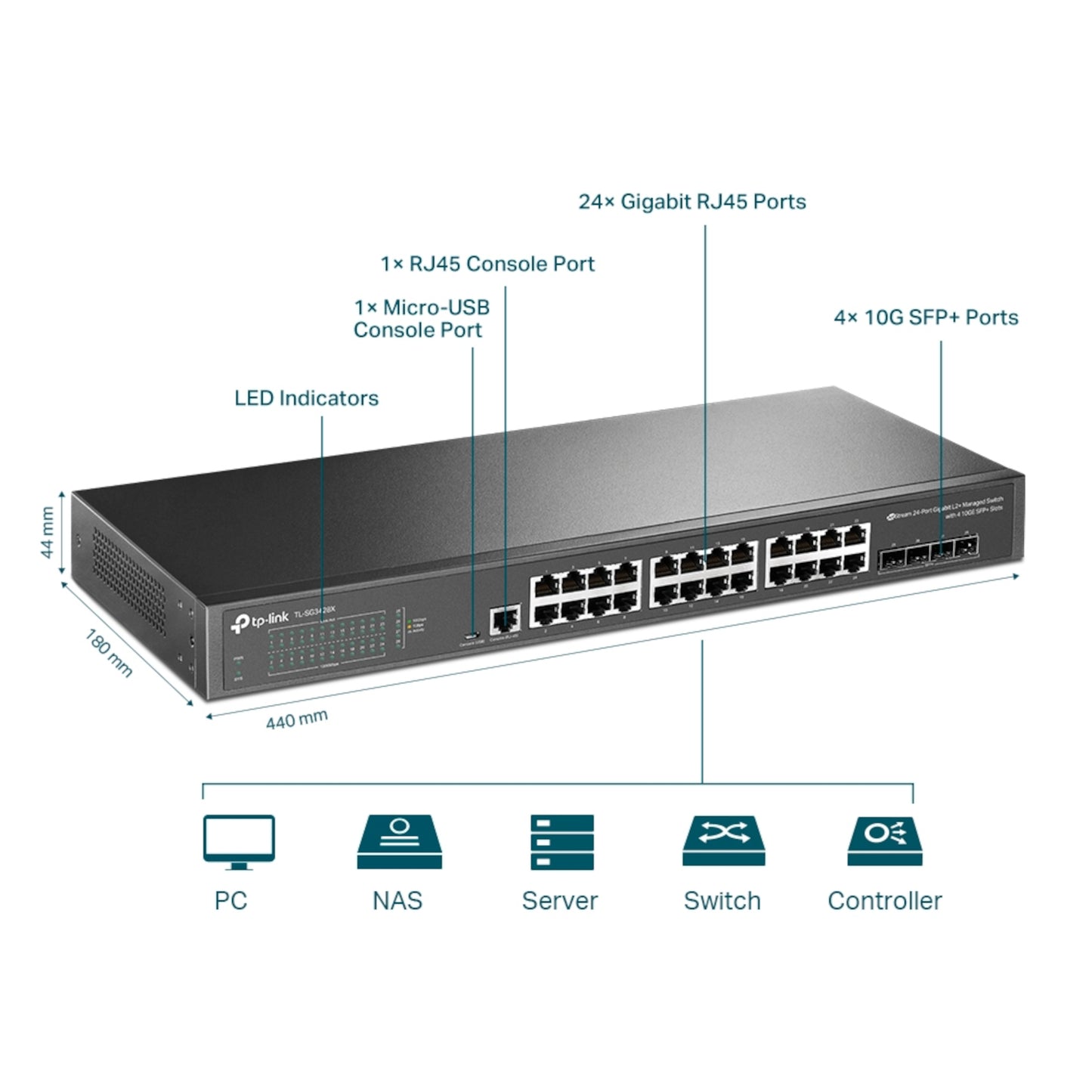 Switch 24 Puertos Tp-Link Sg3428x