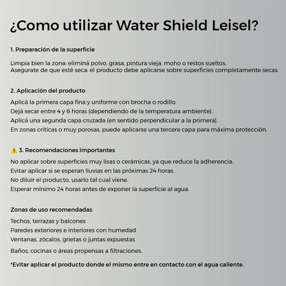 Agente Sellador Impermeable Water Shield Leisel (8 Litros)
