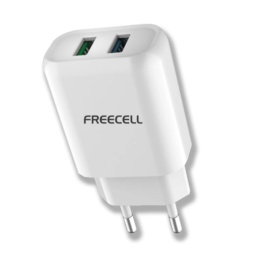 Cargador pared FREECELL 12W 5V 2 Puertos USB 2.4A