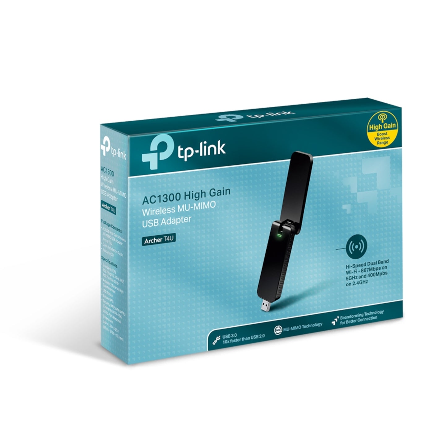 Adaptador de Red Tp-Link Usb Archer T4u Dual Band Ac1300