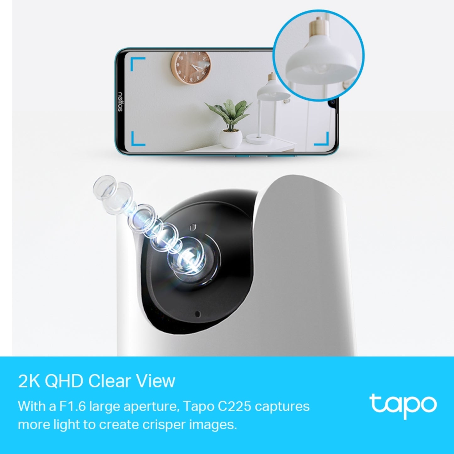 Cámara De Seguridad Tp-Link Tapo C225 Interior Visión Nocturna 2K 360°