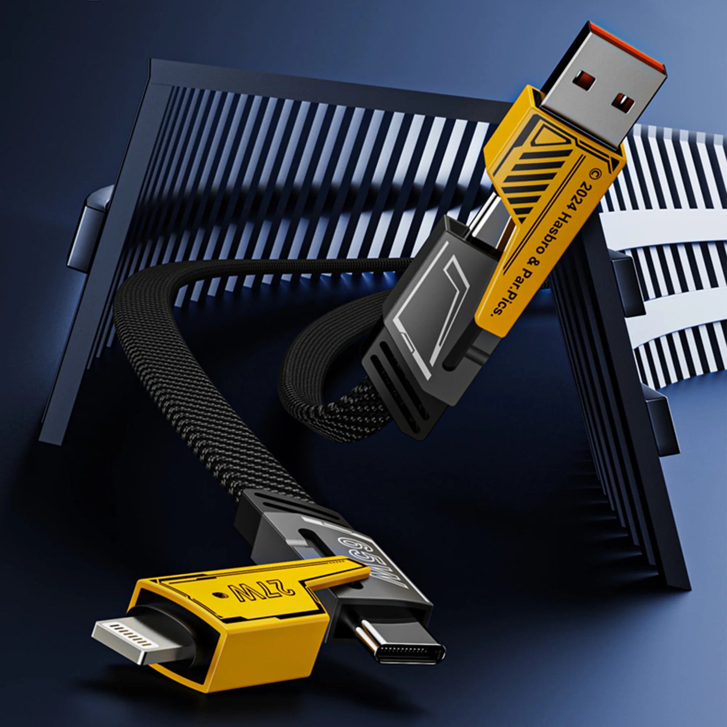 Cable de Datos Transformers 4en1 Usb A  / Usb C / Lightning 6A 1m