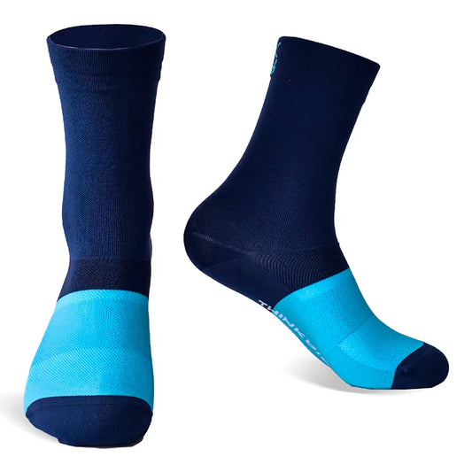 Medias Para Ciclismo Thinkrider Respirables Arco Y Talón Reforzados Azul