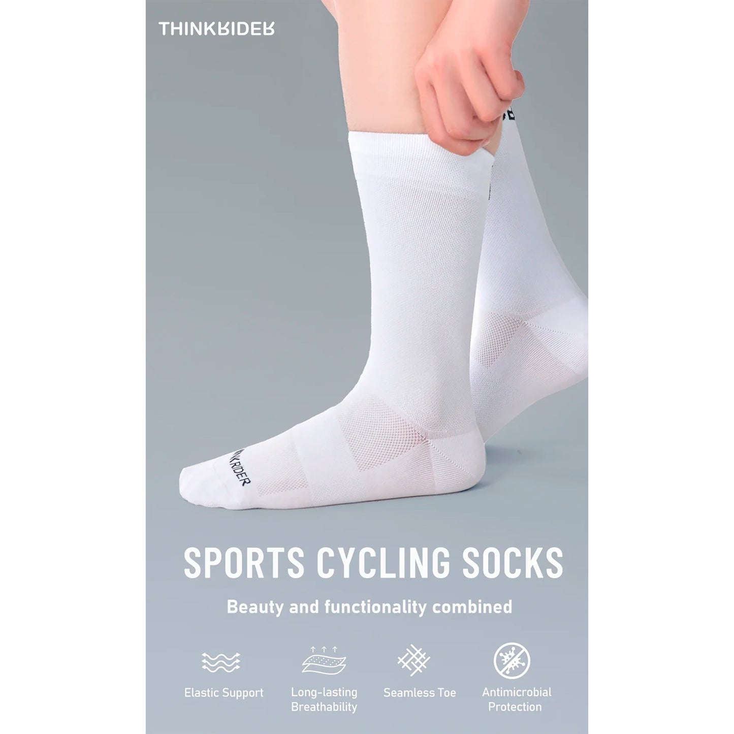 Medias Para Ciclismo Thinkrider Respirables Arco Y Talón Reforzados