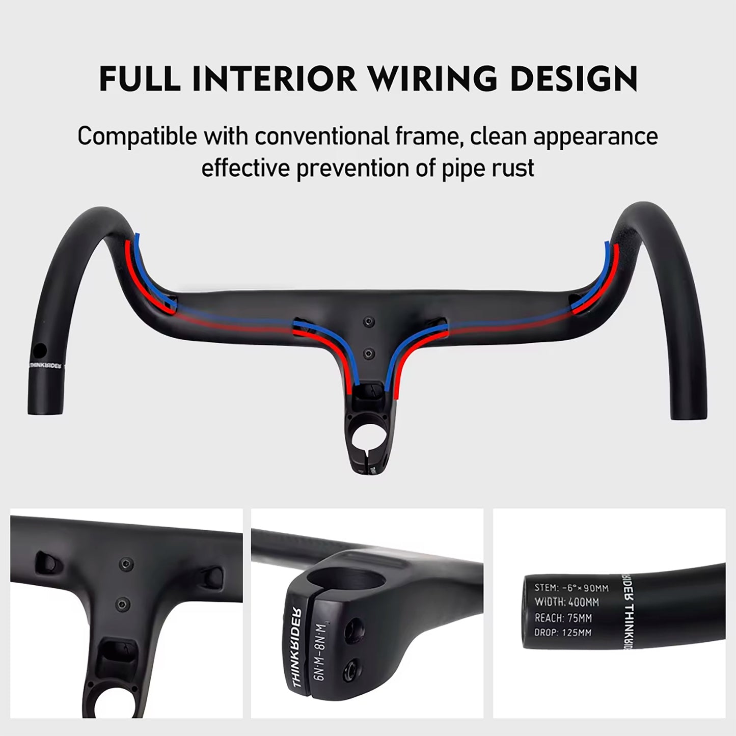 Manillar Bicicleta Thinkrider 400-120mm Fibra De Carbono