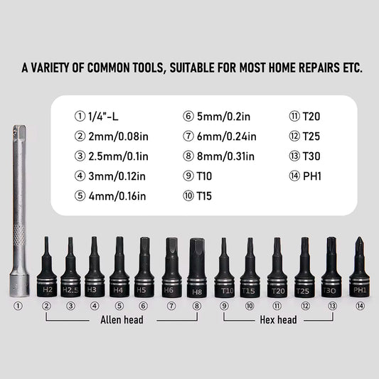 Kit De Herramientas Thinkrider Con Llave Torque Y Puntas Torx Y Allen