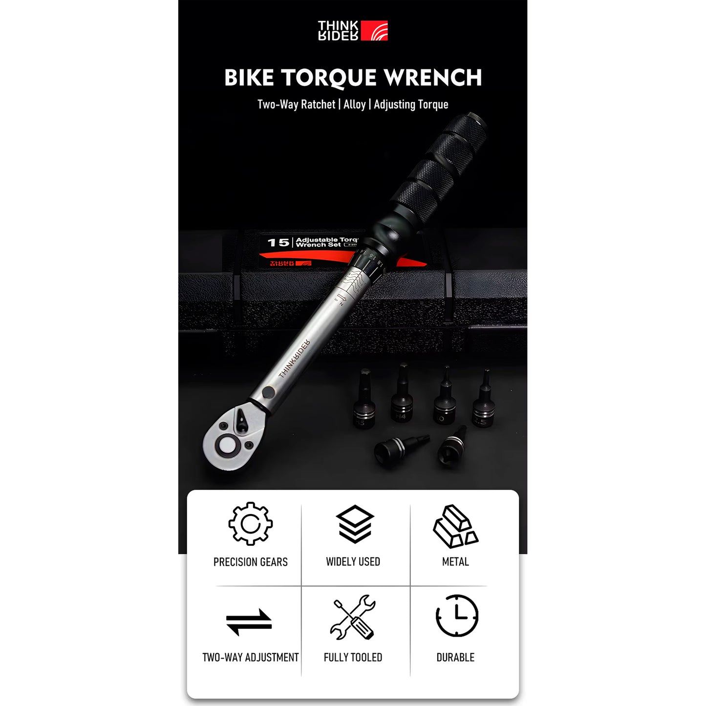 Kit De Herramientas Thinkrider Con Llave Torque Y Puntas Torx Y Allen