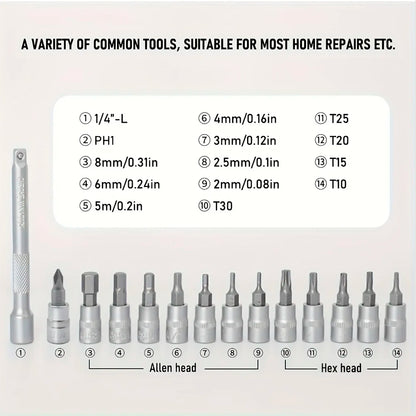 Kit De Herramientas Thinkrider Con Llave Torque Y Puntas Torx Y Allen