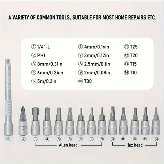 Kit De Herramientas Thinkrider Con Llave Torque Y Puntas Torx Y Allen