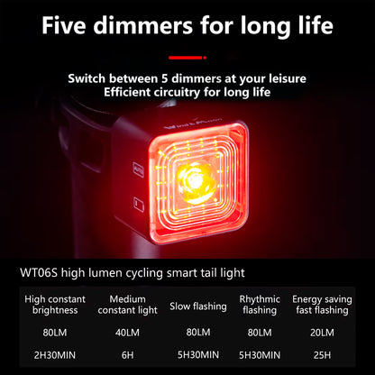 Luz Trasera Para Bicicleta Thinkrider Wt06s 5 Modos 20-120lm Ipx6
