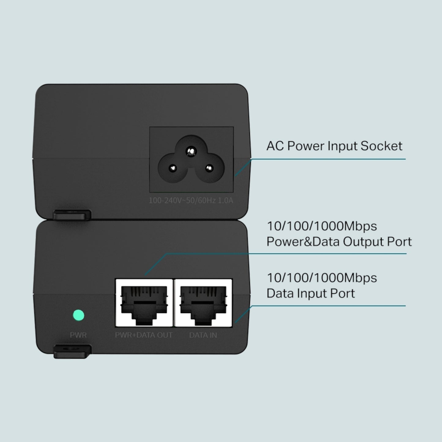 Adaptador Inyector Tp-Link Tl-poe160s 2 Puertos 1000Mbs