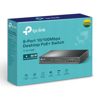 Switch Tp-Link Tl-sf1008p 8 Puertos 10/100 4 PoE