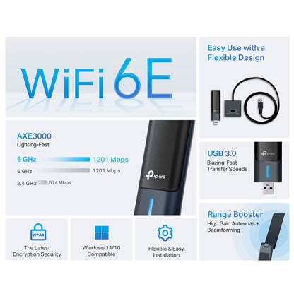 Tarjeta De Red Tp-link Archer Txe50uh Wifi 2,4ghz 5ghz 6ghz AXE3000