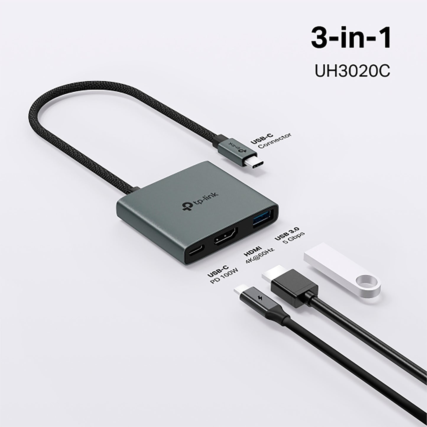 Hub Usb C 3en1 Tp-Link Uh3020c 3 Puertos