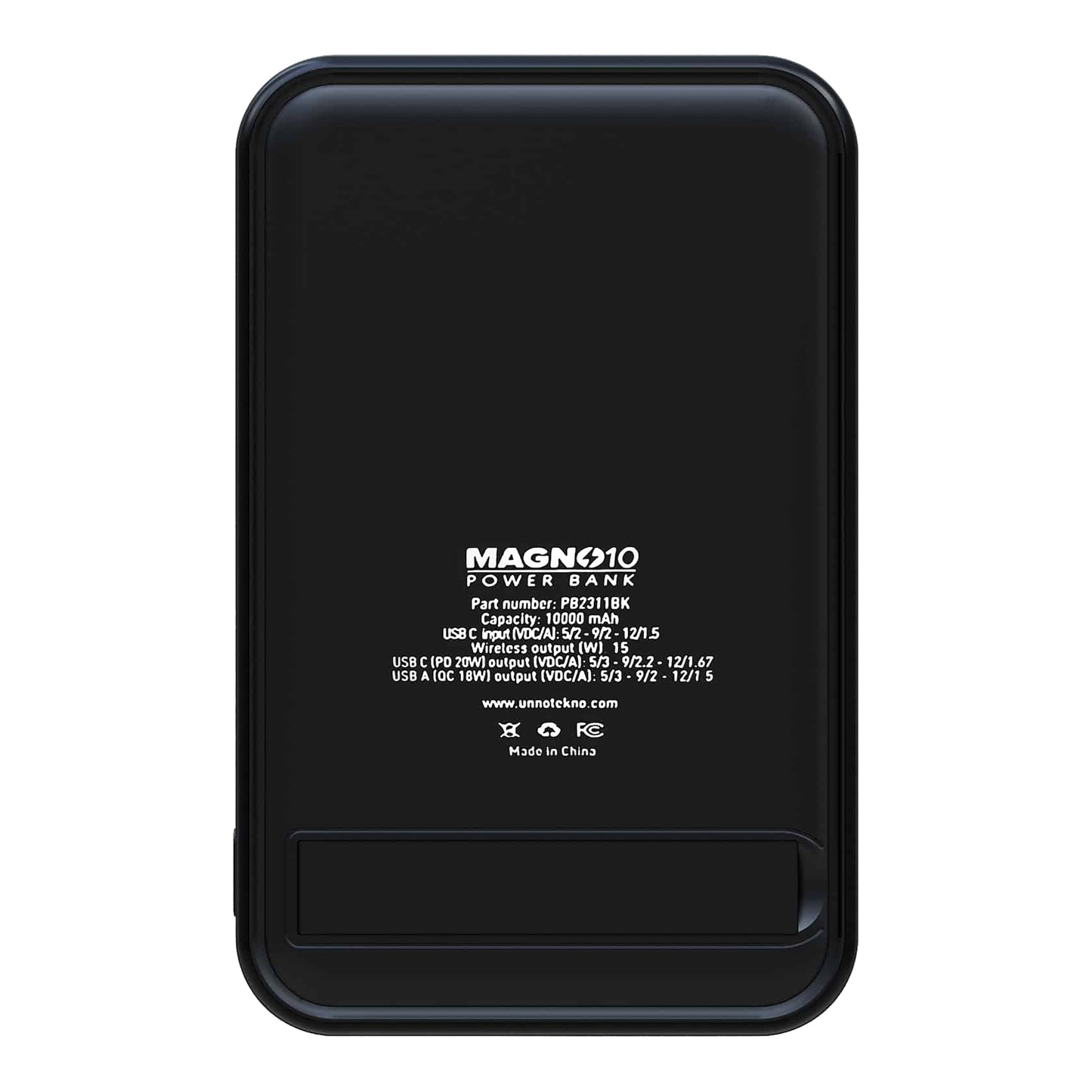 PowerBank Unno Pb2311bk 10000mah Magsafe Delgado Negro