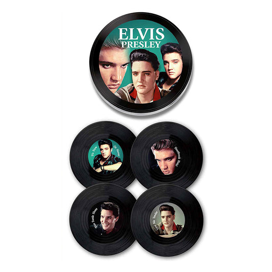 Set 4 Posavasos De Vinilo Retro Musique Vb03w
