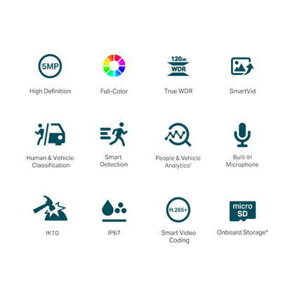 Cámara Seguridad Ext Tp-Link Vigi C250 Color Ip67 Día Noche 1620p 5mp