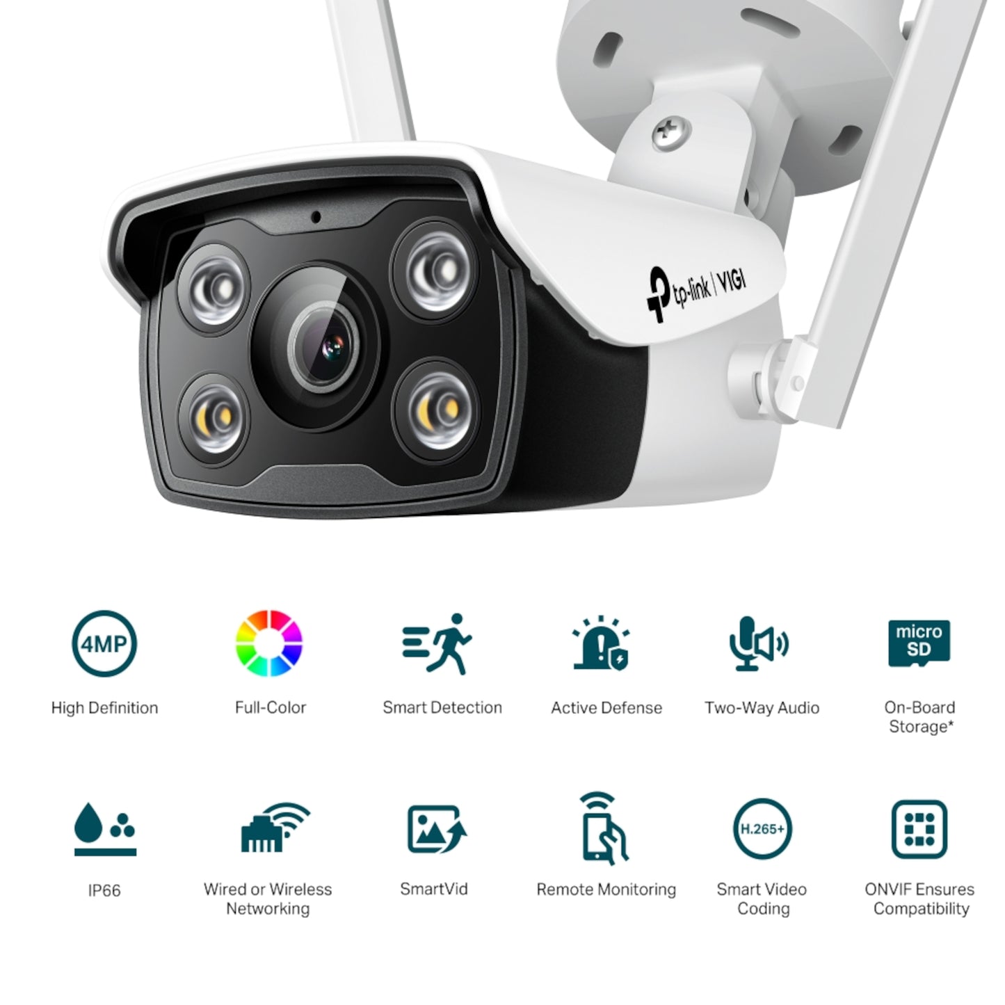 Cámara Seguridad Ext Tp-Link Vigi C340 Wi-Fi Color Ip67 Día Noche 2K 4mp