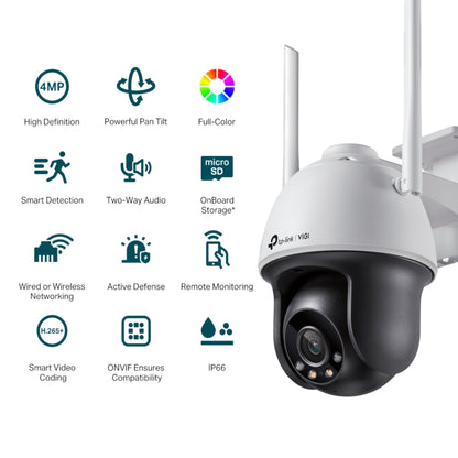 Cámara Seguridad Ext Tp-Link Vigi C540 360° Wi-Fi Color Día Noche 2K 4mp