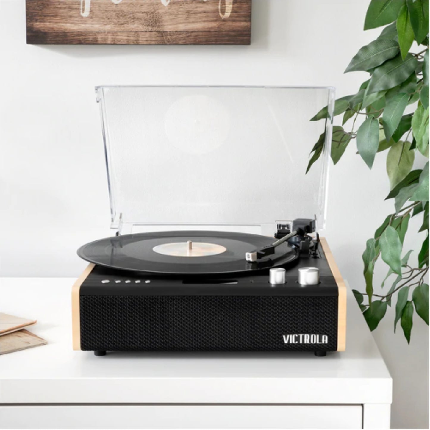 Tocadiscos Victrola Bluetooth Dual Parlantes Estéreo