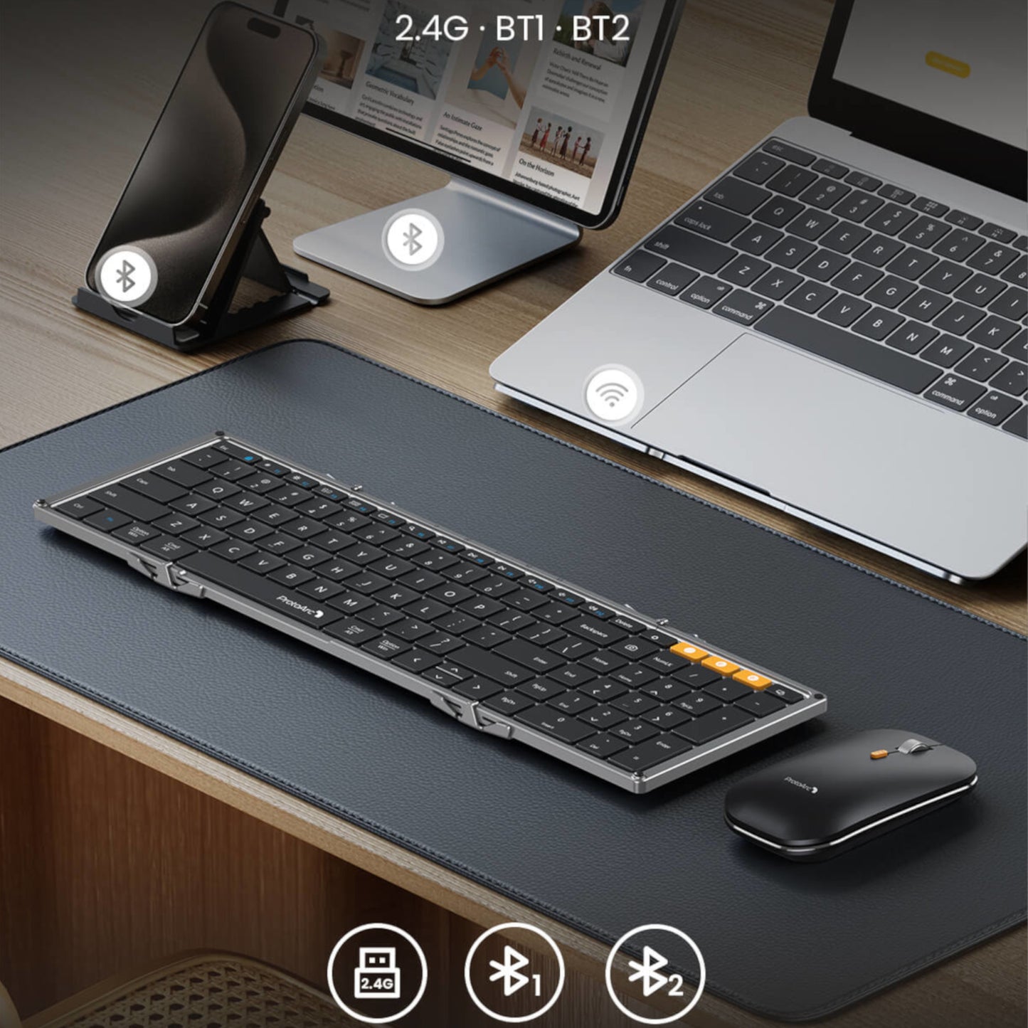 Combo Mouse y Teclado Plegable Bluetooth ProtoArc Xkm01