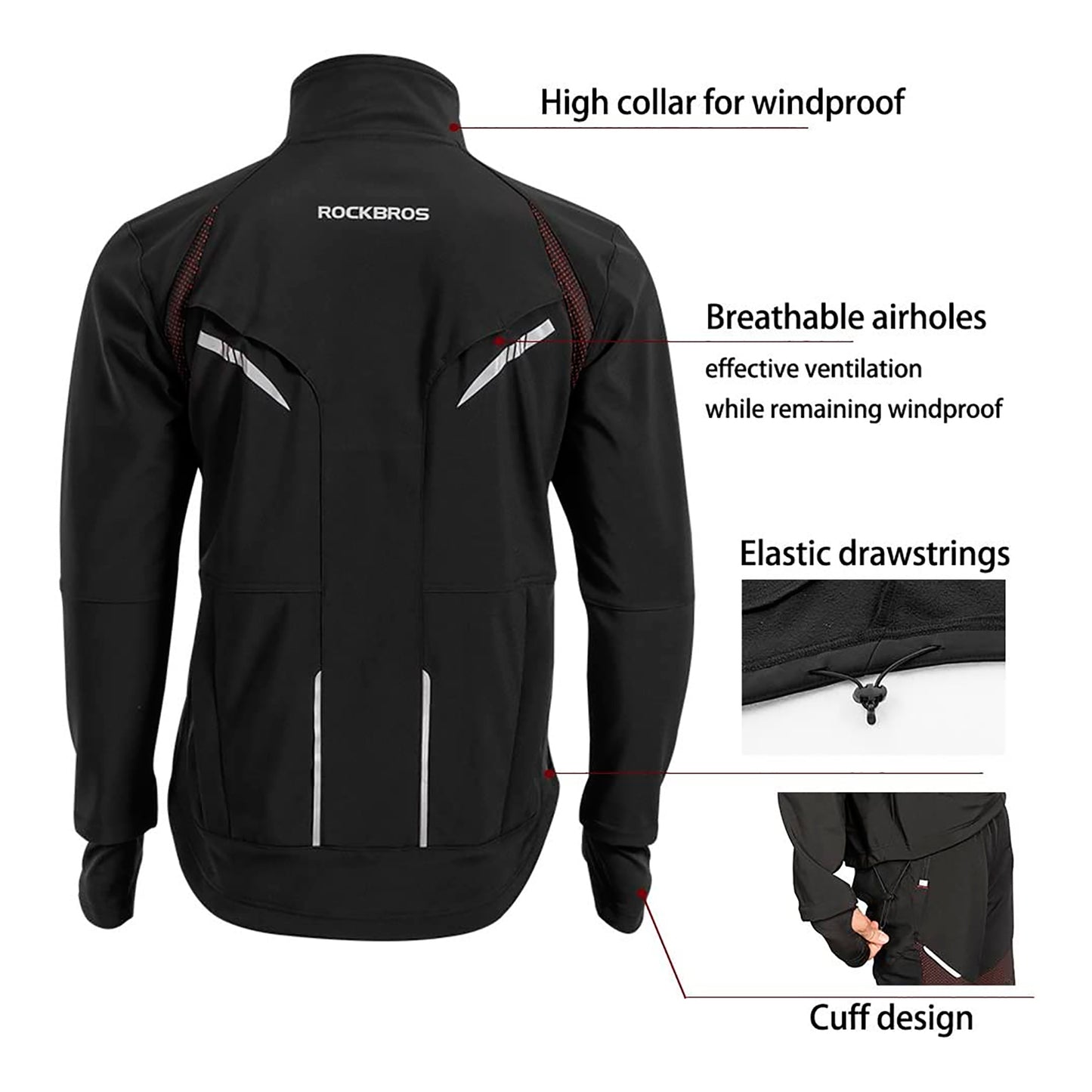 Campera Impermeable Rockbros Cintas Reflectivas Xxxxl