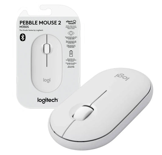 Mouse Logitech M350S Pebble 2 bluetooth blanco