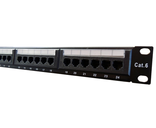 Patchera 24 puertos cat 6e para rack