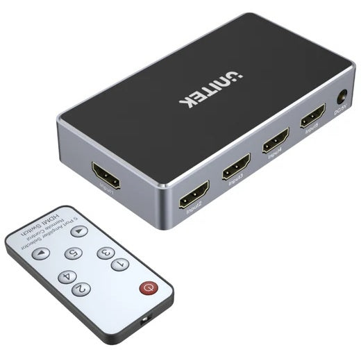 Switch Unitek HDMI 4K de 5 puertos con Control