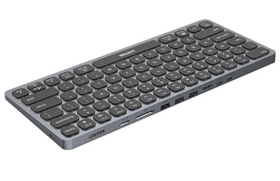 Teclado con HUB USB-C Unitek 9 en 1 PD 100W