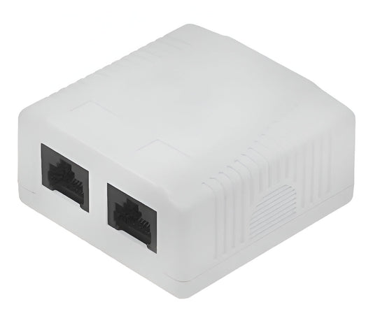Caja de pared NRG+ RJ-45 2 puertos CAT5E